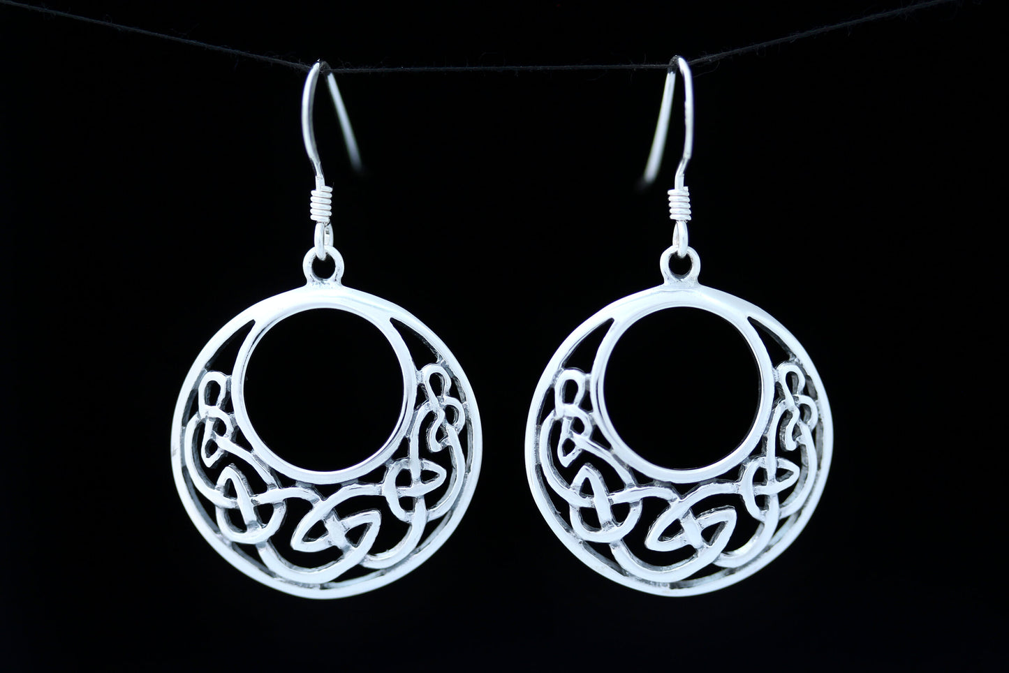 Celtic Knot Earrings - Half Moon Kells Knot