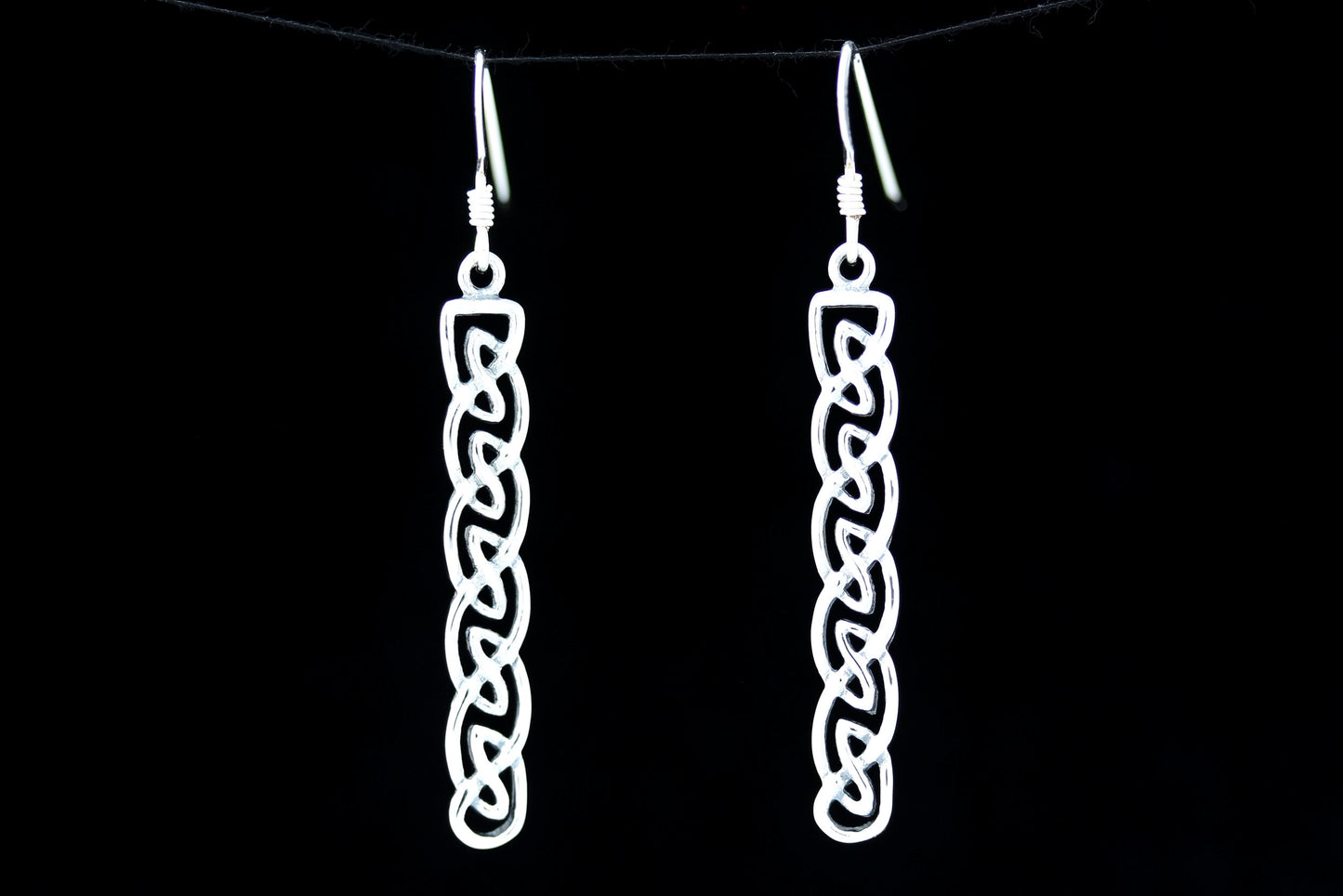 Celtic Knot Earrings - Rectangular Drop Knot