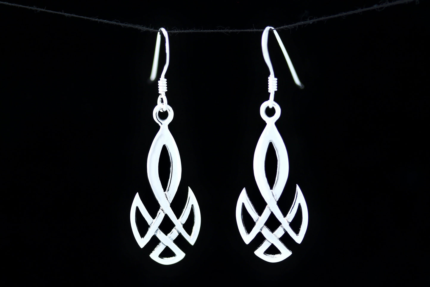 Celtic Knot Earrings - Elongated Three Point Shield
