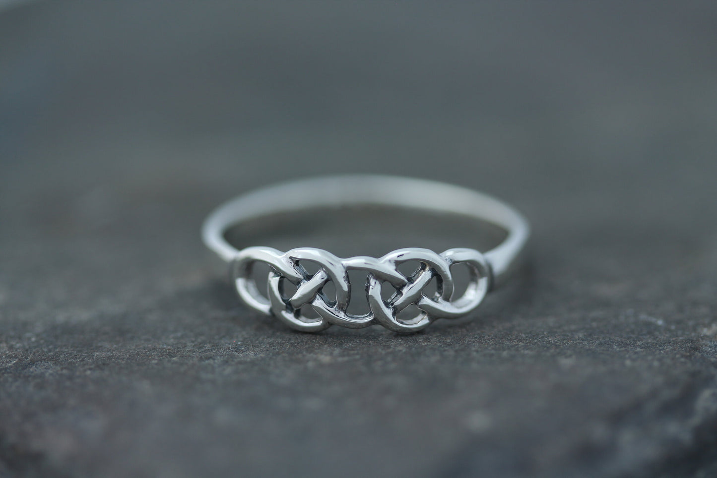Celtic Knot Ring - Double Loop Open Band