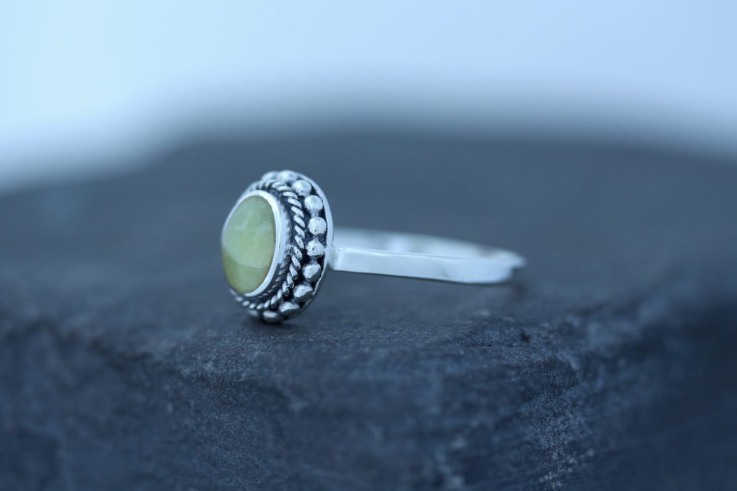 Scottish Marble Ring - Oval Vintage Border
