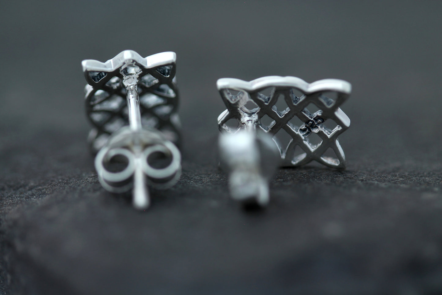 Celtic Knot Earrings - Rectangular Two Worlds Studs