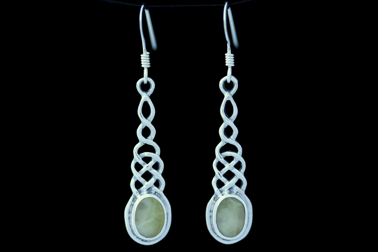 Scottish Marble Earrings -  Elongated Twist