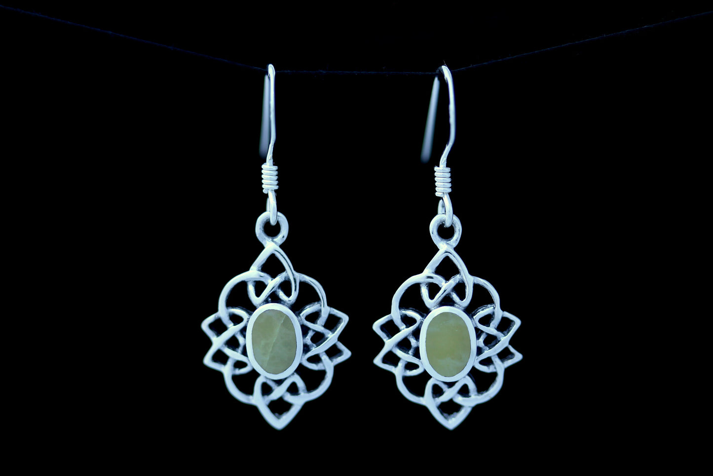 Scottish Marble Earrings -  Celtic Lace Border