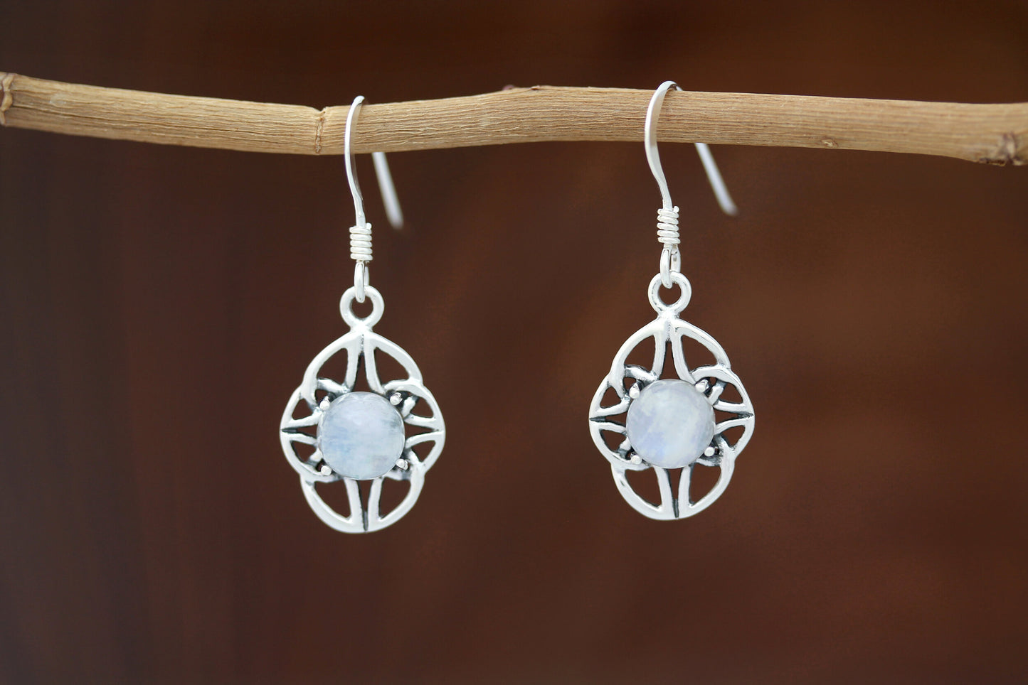 Celtic Stone Earrings - Four Seasons with Moonstone