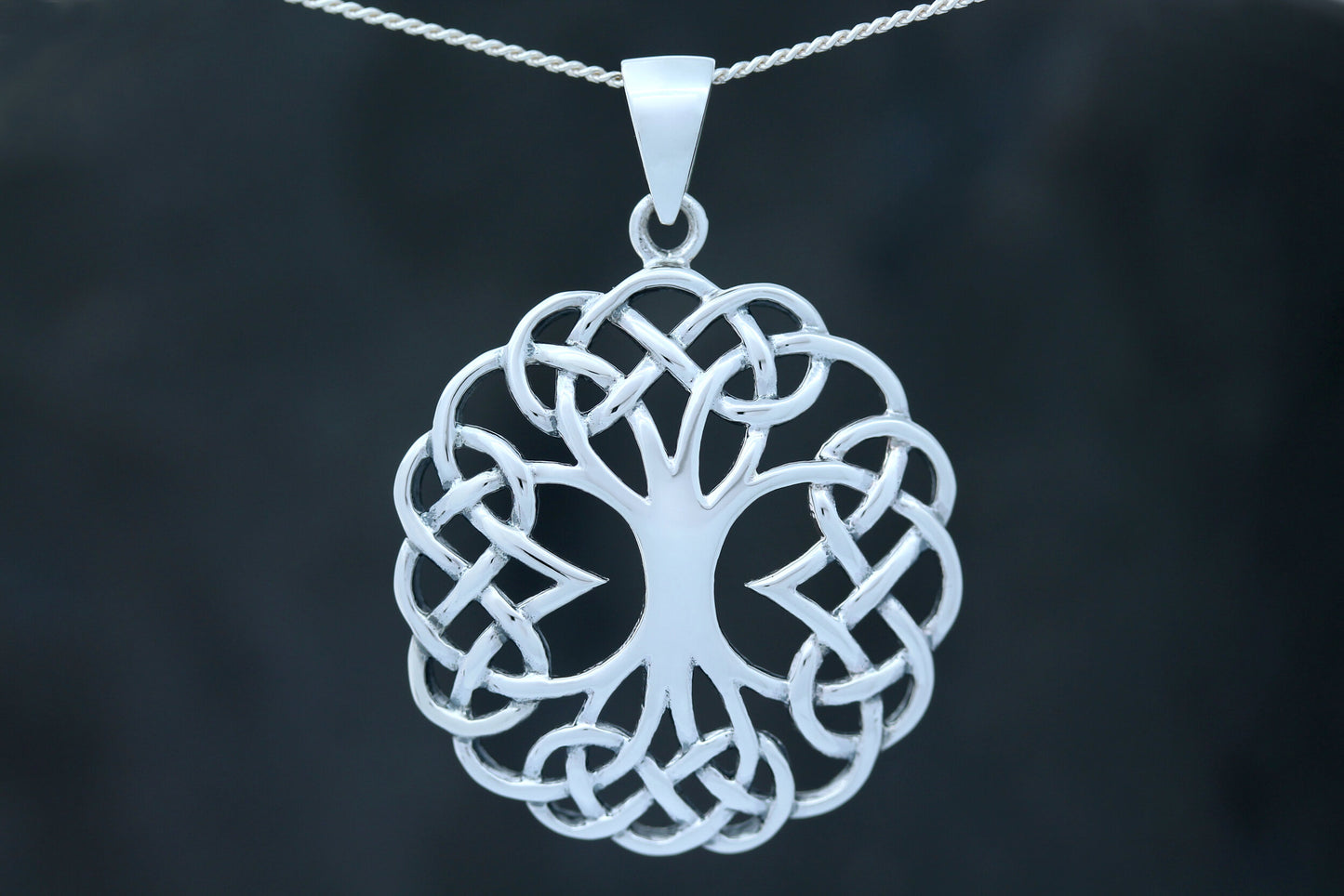 Tree of Life Pendant - Celtic Crown and Roots