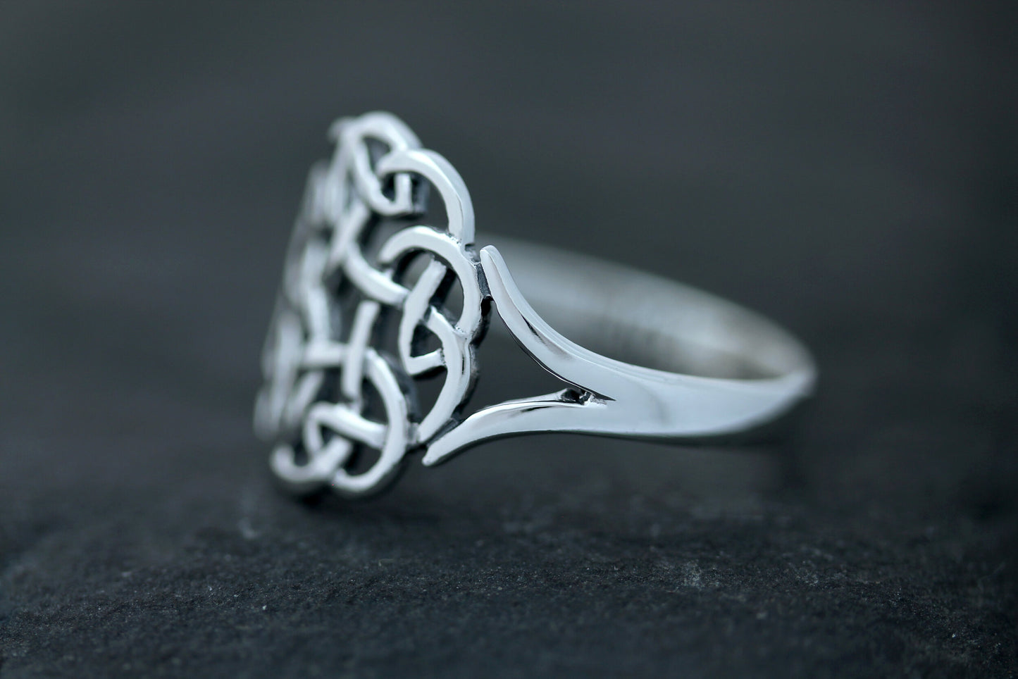 Celtic Knot Ring - Wheel of Life  with a Window (Medium)