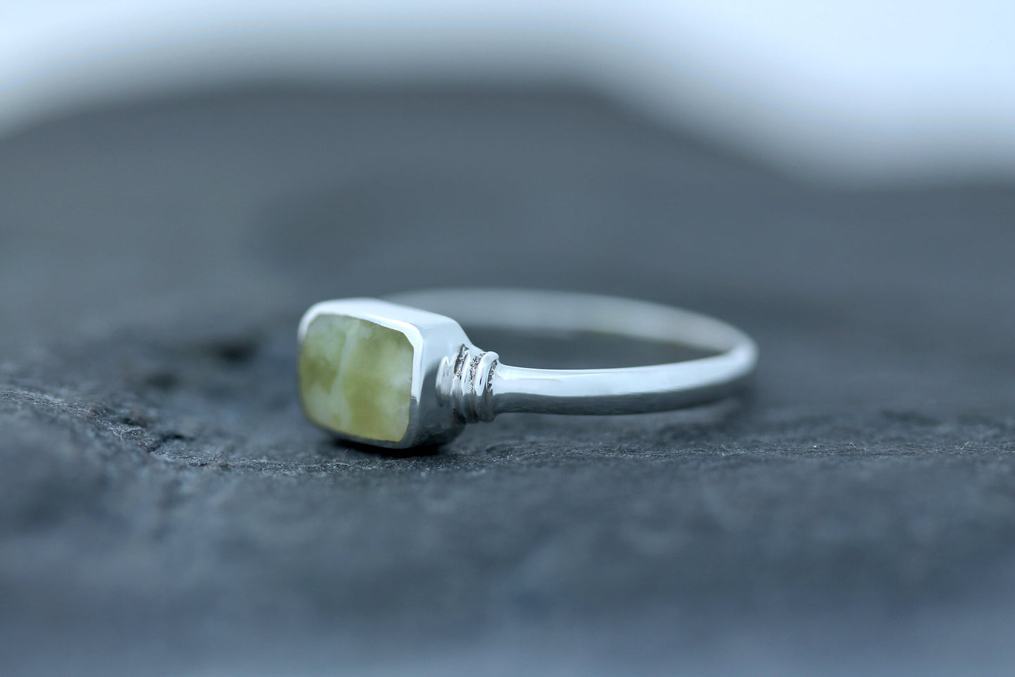 Scottish Marble Ring - Sleek Rectangle