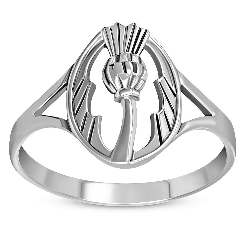 Scottish Thistle Ring - Oval Emblem