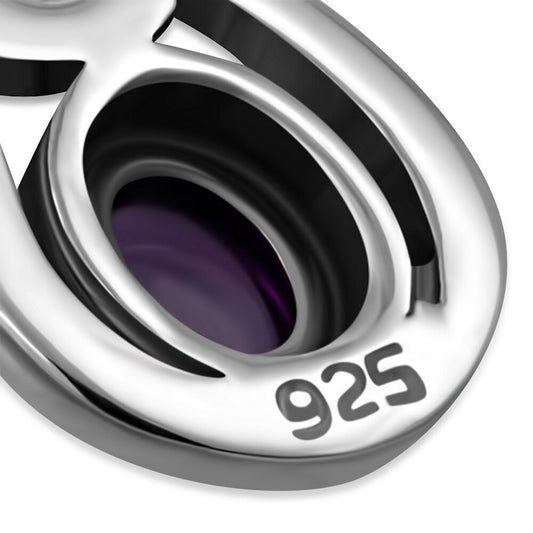 Celtic Stone Pendant- Interlocked Arms with Amethyst