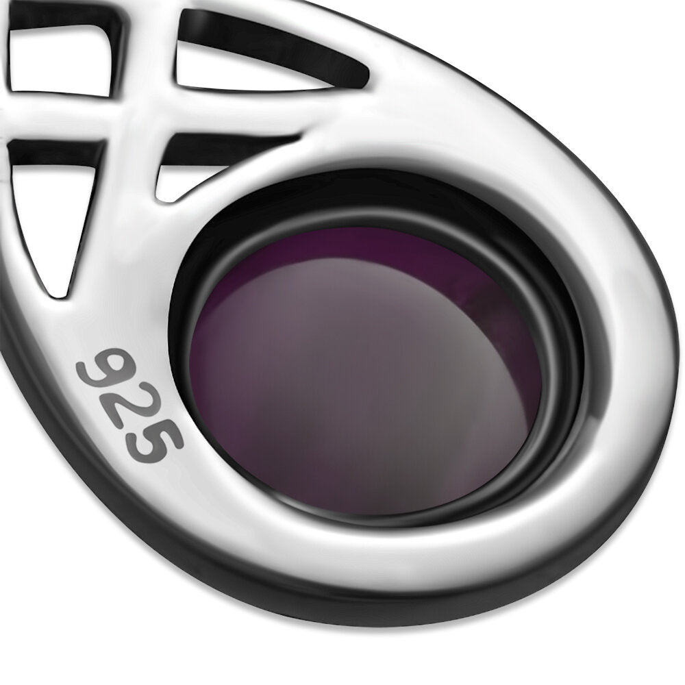 Celtic Stone Pendant- Thin Weave with Amethyst