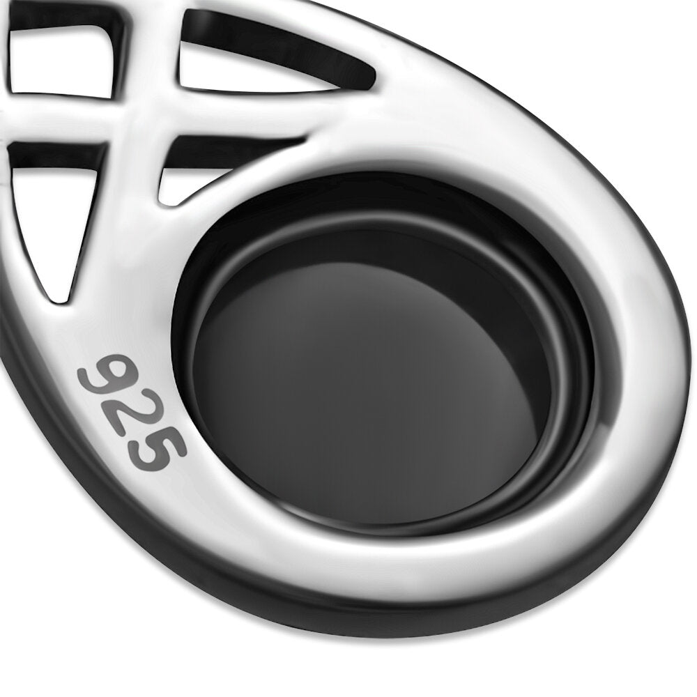 Celtic Stone Pendant- Thin Weave with Black Onyx