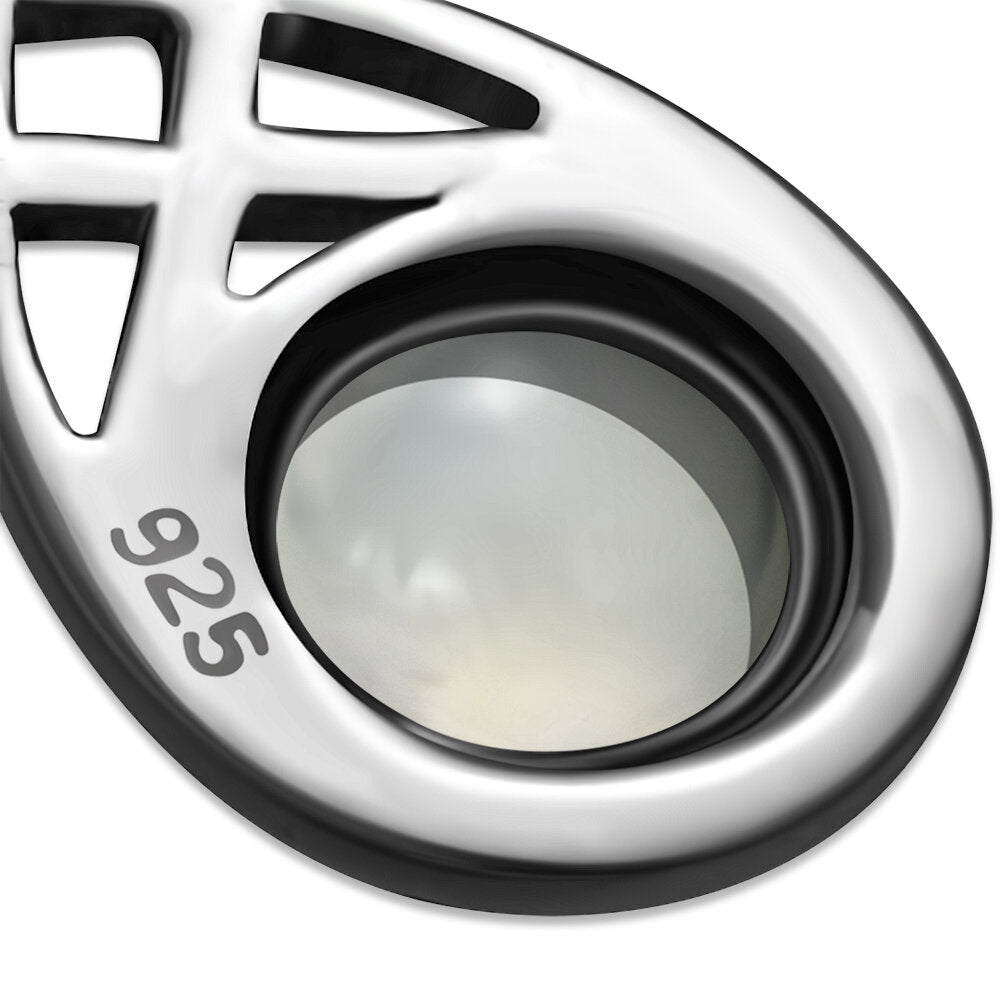 Celtic Stone Pendant- Thin Weave with Moonstone