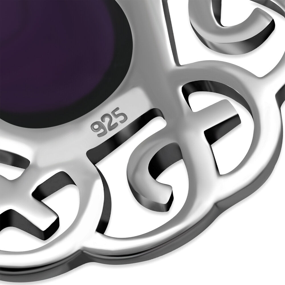 Celtic Stone Pendant - Six Knot with Amethyst