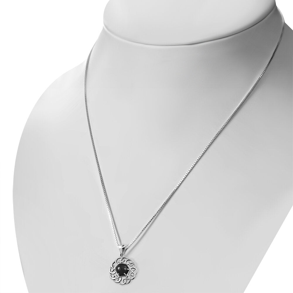 Celtic Stone Pendant - Six Knot with Black Onyx