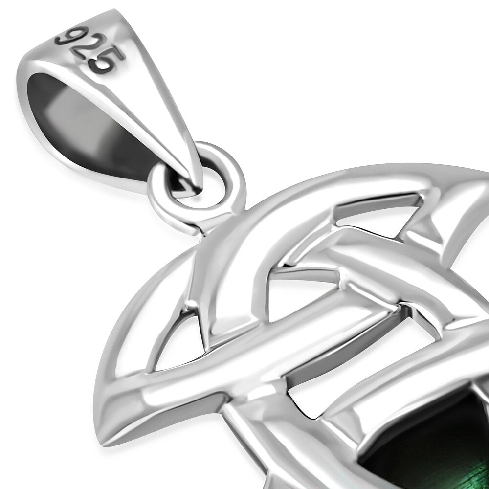 Celtic Stone Pendant - Triple Trinity with Triangular Abalone Shell