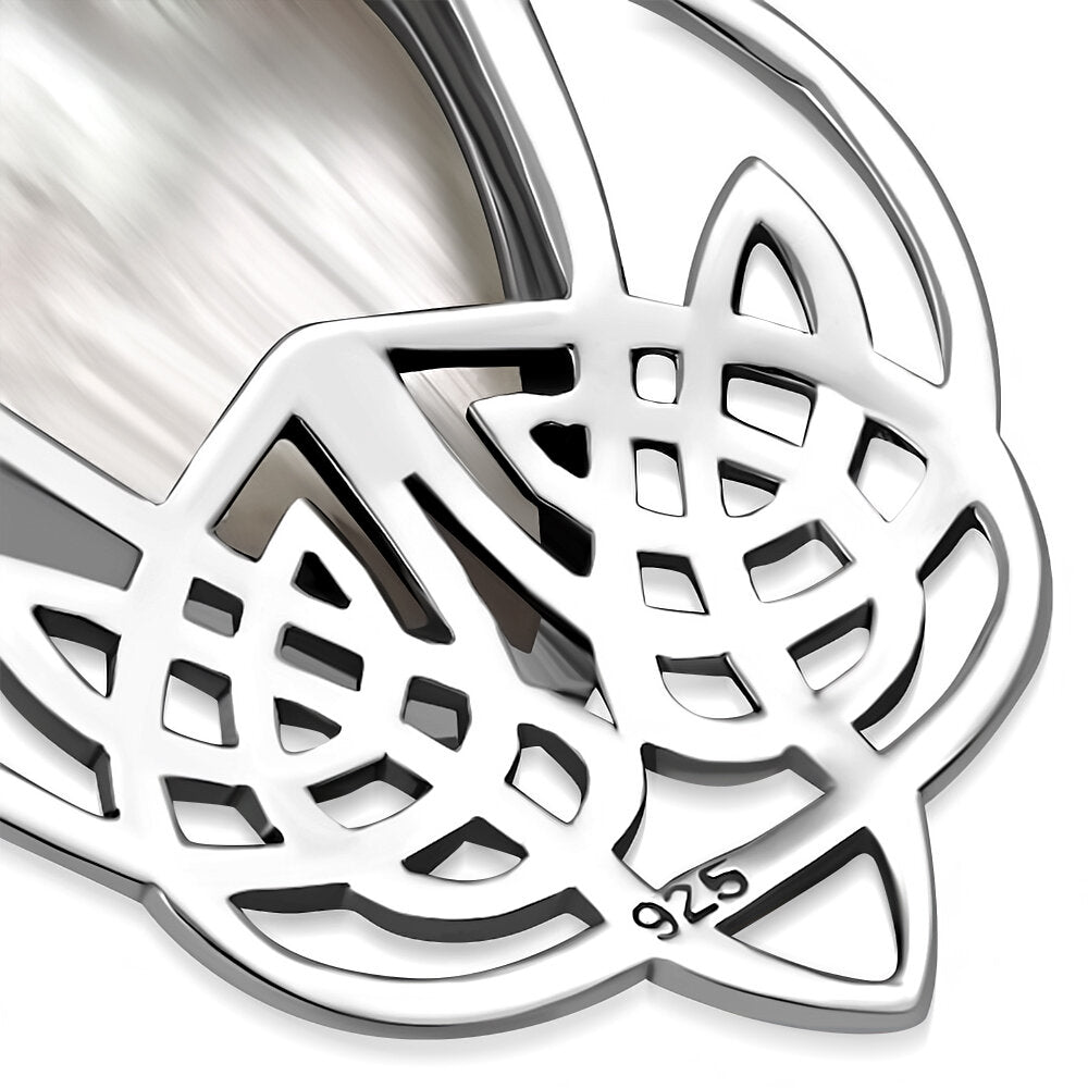 Celtic Stone Pendant - Celtic Pictish Knot with Mother of Pearl