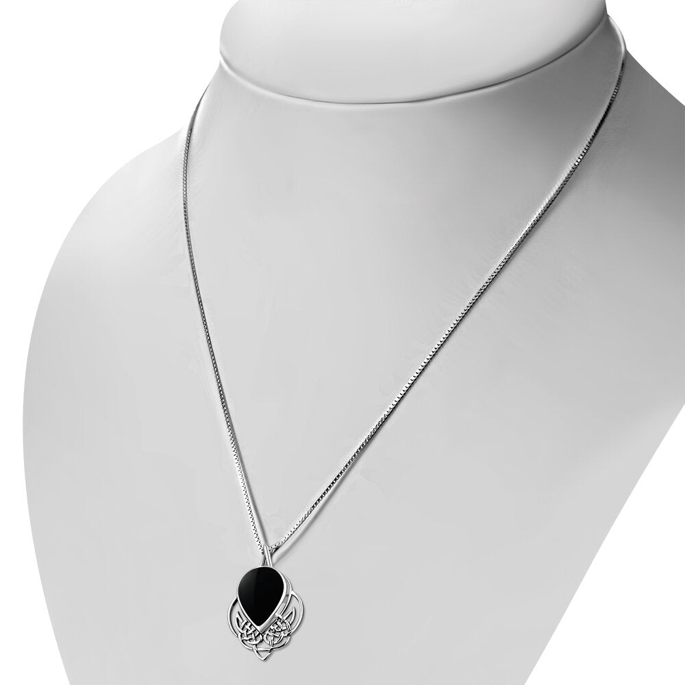 Celtic Stone Pendant- Celtic Pictish Knot with Black Onyx