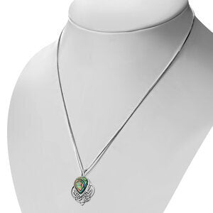 Celtic Stone pendant - Celtic Pictish Knot with Abalone Shell