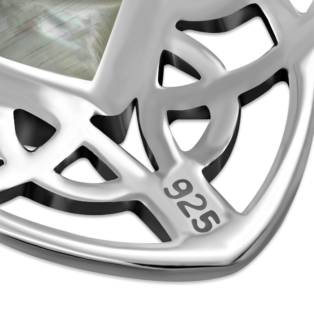 Celtic Stone Pendant-Diamond Knot with Mother of Pearl