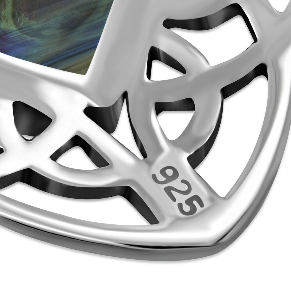 Celtic Stone Pendant-Diamond Knot with Abalone Shell