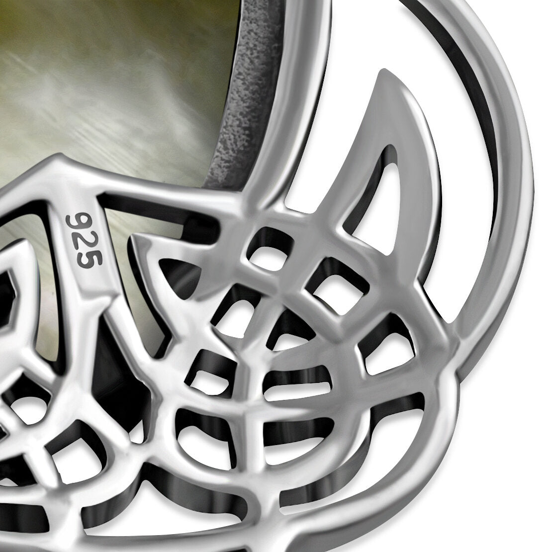 Celtic Stone Pendant - Celtic Pictish Knot with Mother of Pearl