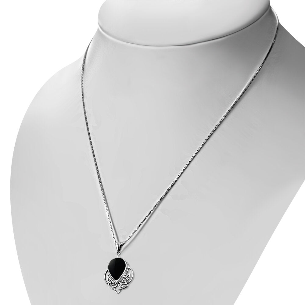Celtic Stone Pendant- Celtic Pictish Knot with Black Onyx