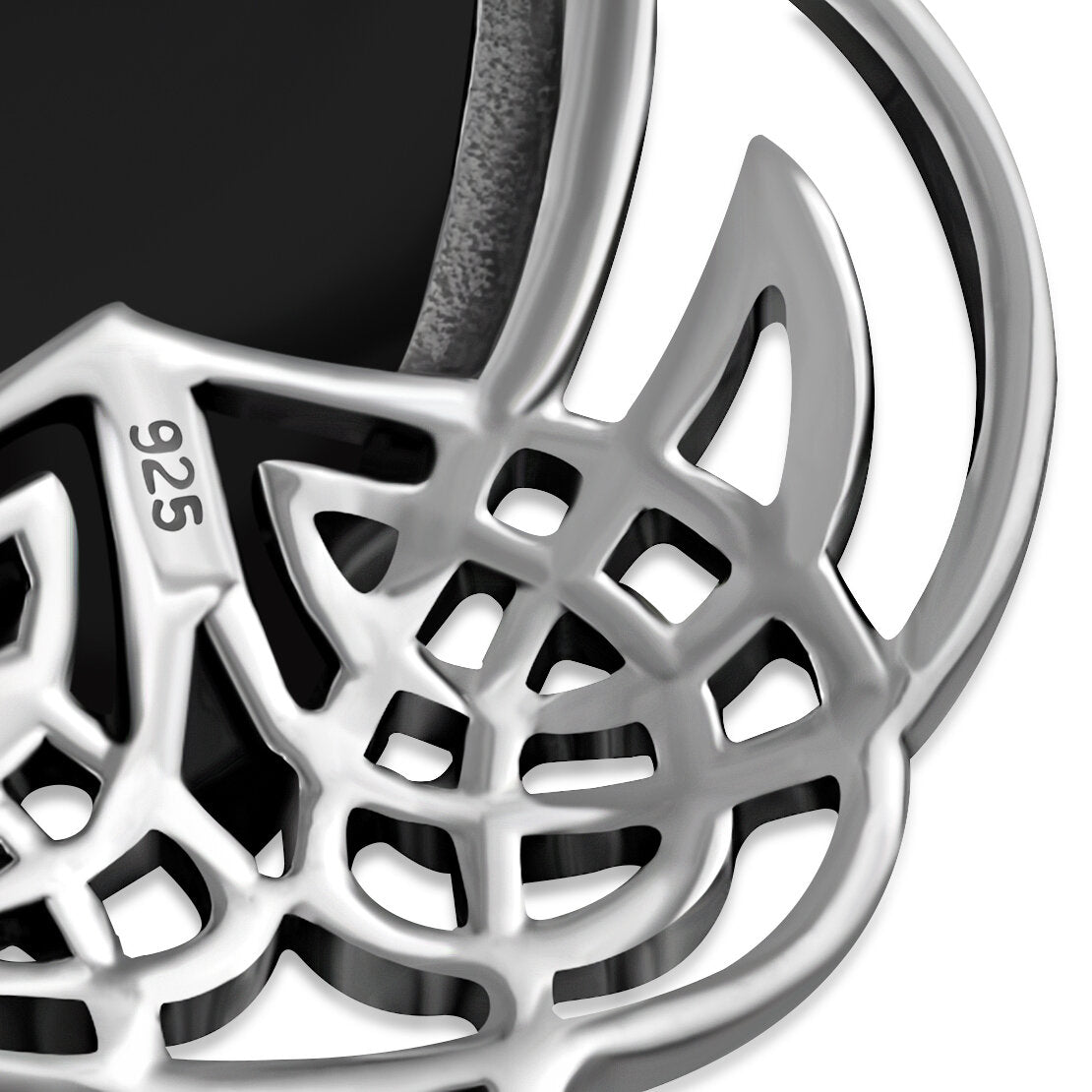 Celtic Stone Pendant- Celtic Pictish Knot with Black Onyx