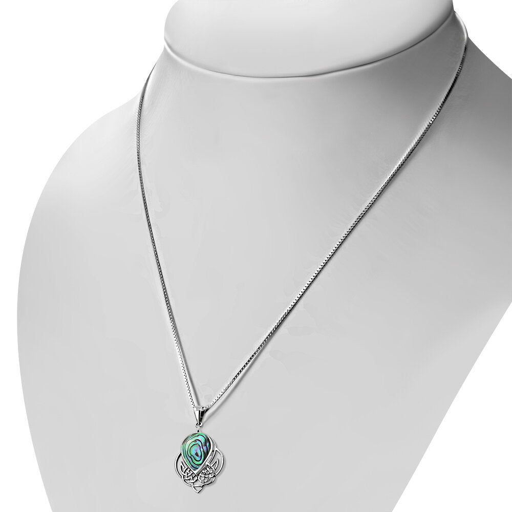 Celtic Stone Pendant-Contemporary Pictish Knot with Abalone Shell