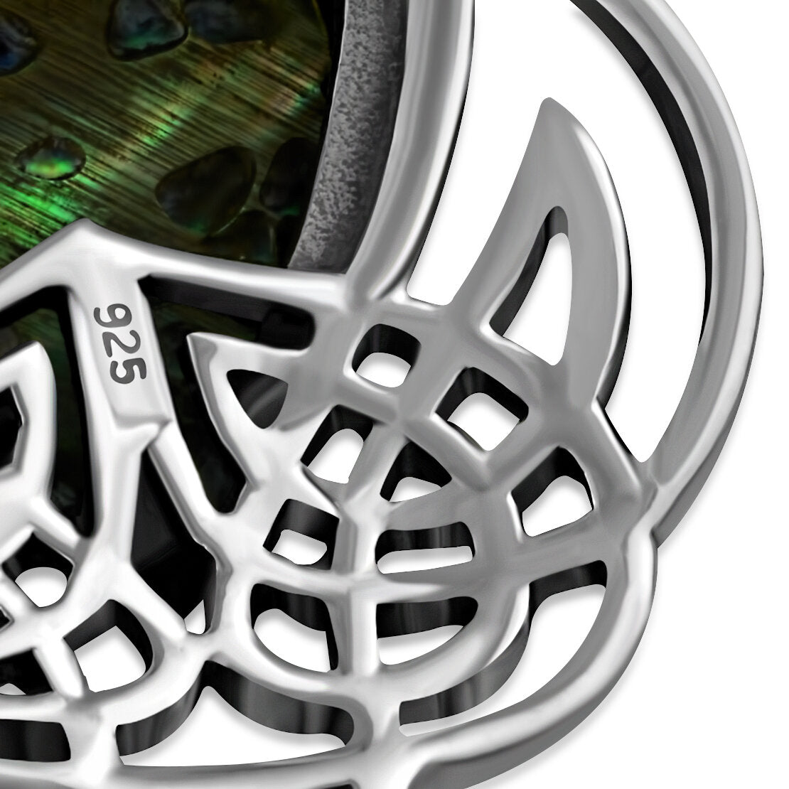Celtic Stone Pendant-Contemporary Pictish Knot with Abalone Shell