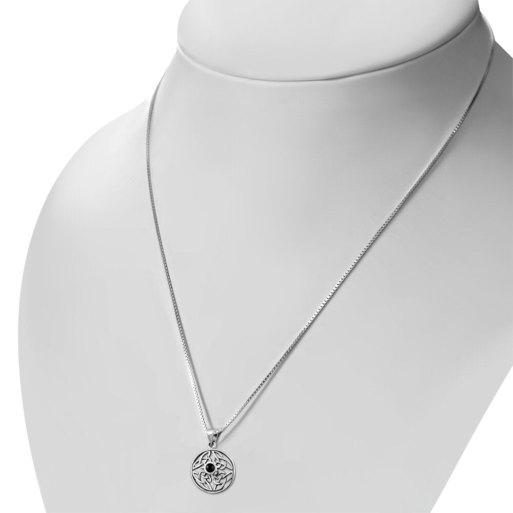 Celtic Stone Pendant- Celtic Shield knot with Black Onyx