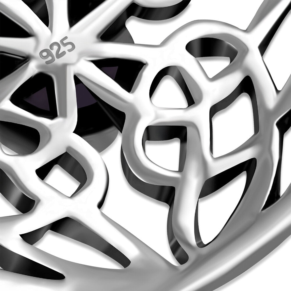 Celtic Stone Pendant- Round Shield Knot with Moonstone