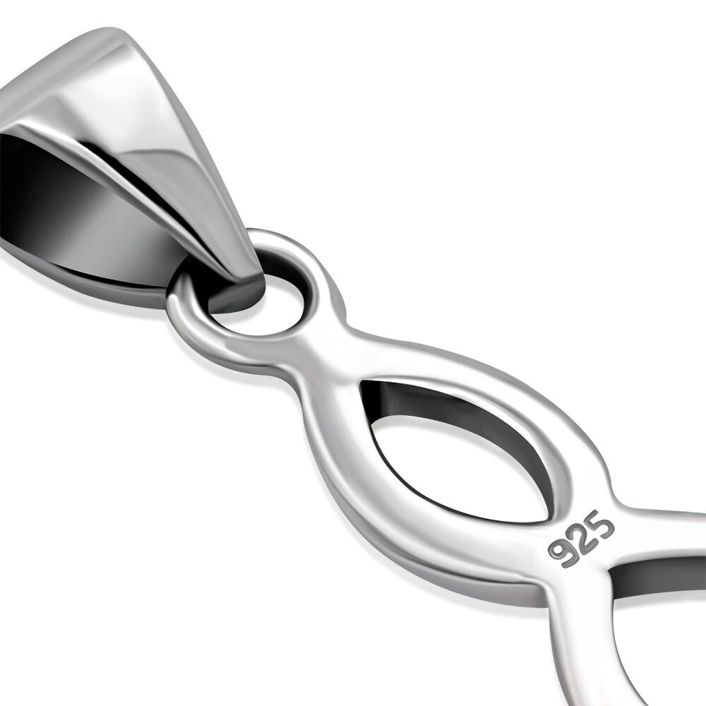 Celtic Stone Pendant- Looped Triquetra with Black Onyx