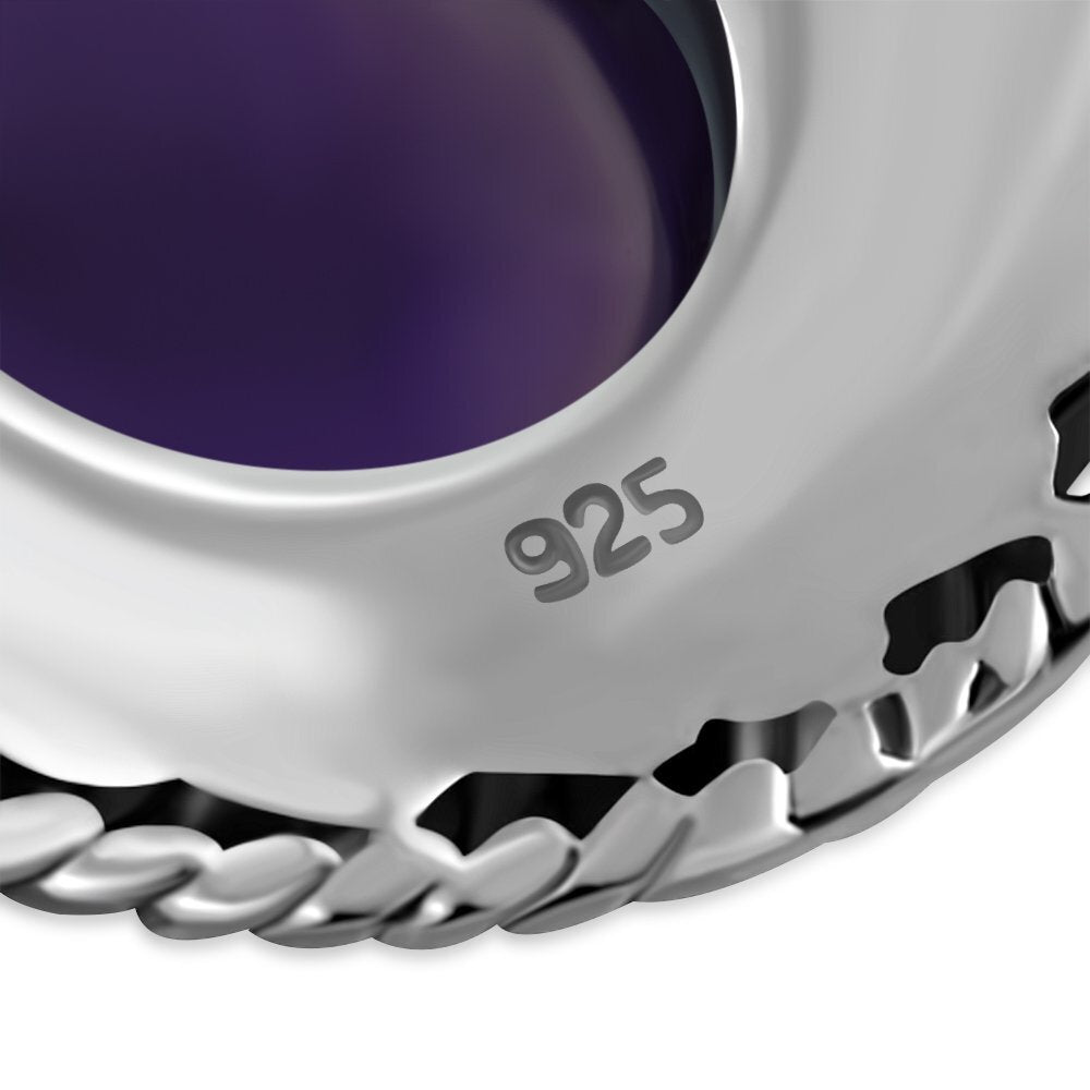 Celtic Stone Pendant - Round Knotted Border with Amethyst