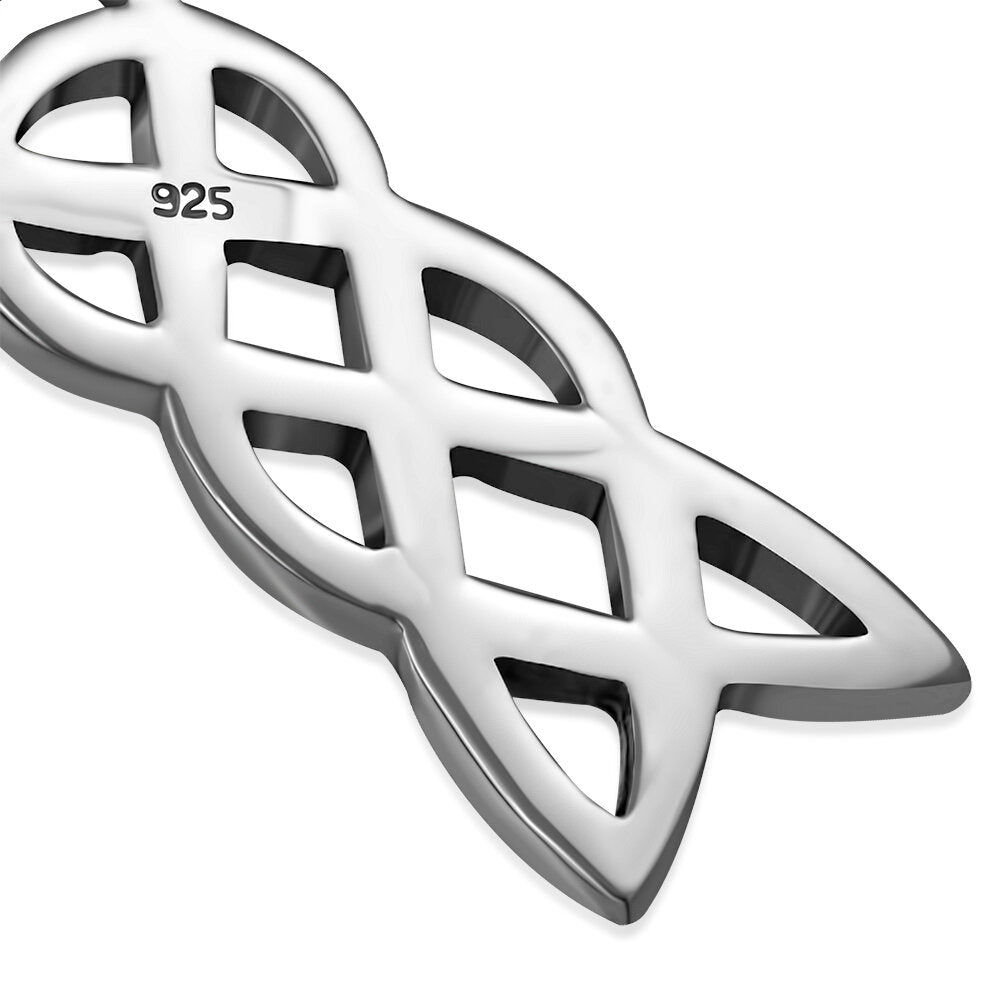 Celtic Cross Pendant - Open Celtic Loop with Amethyst
