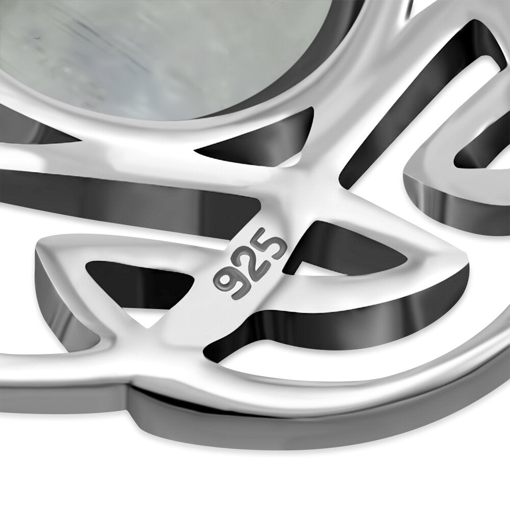 Celtic Stone Pendant - Pictish Knot Border with Moonstone