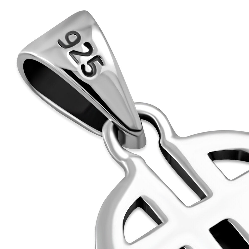 Celtic Stone Pendant - Quaternary Knot with Amethyst