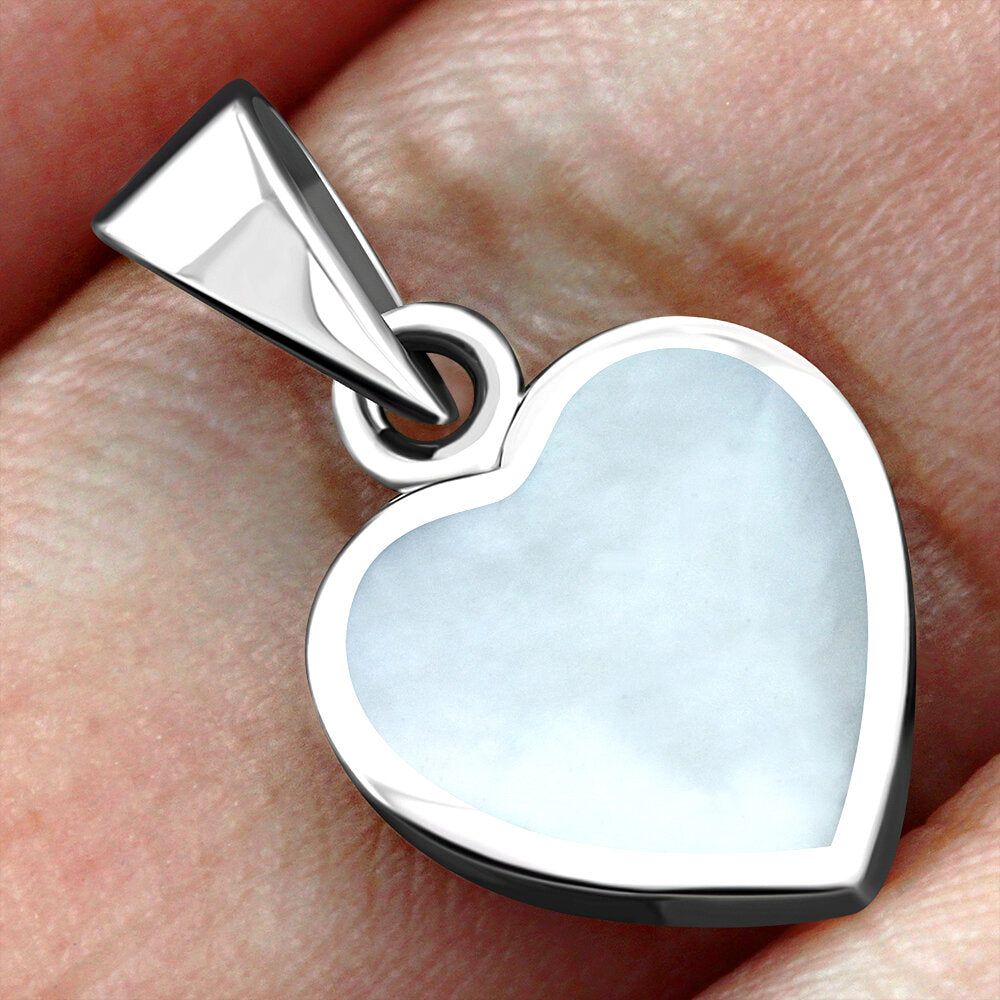 Contemporary Stone Pendant - Wee Heart with Mother of Pearl