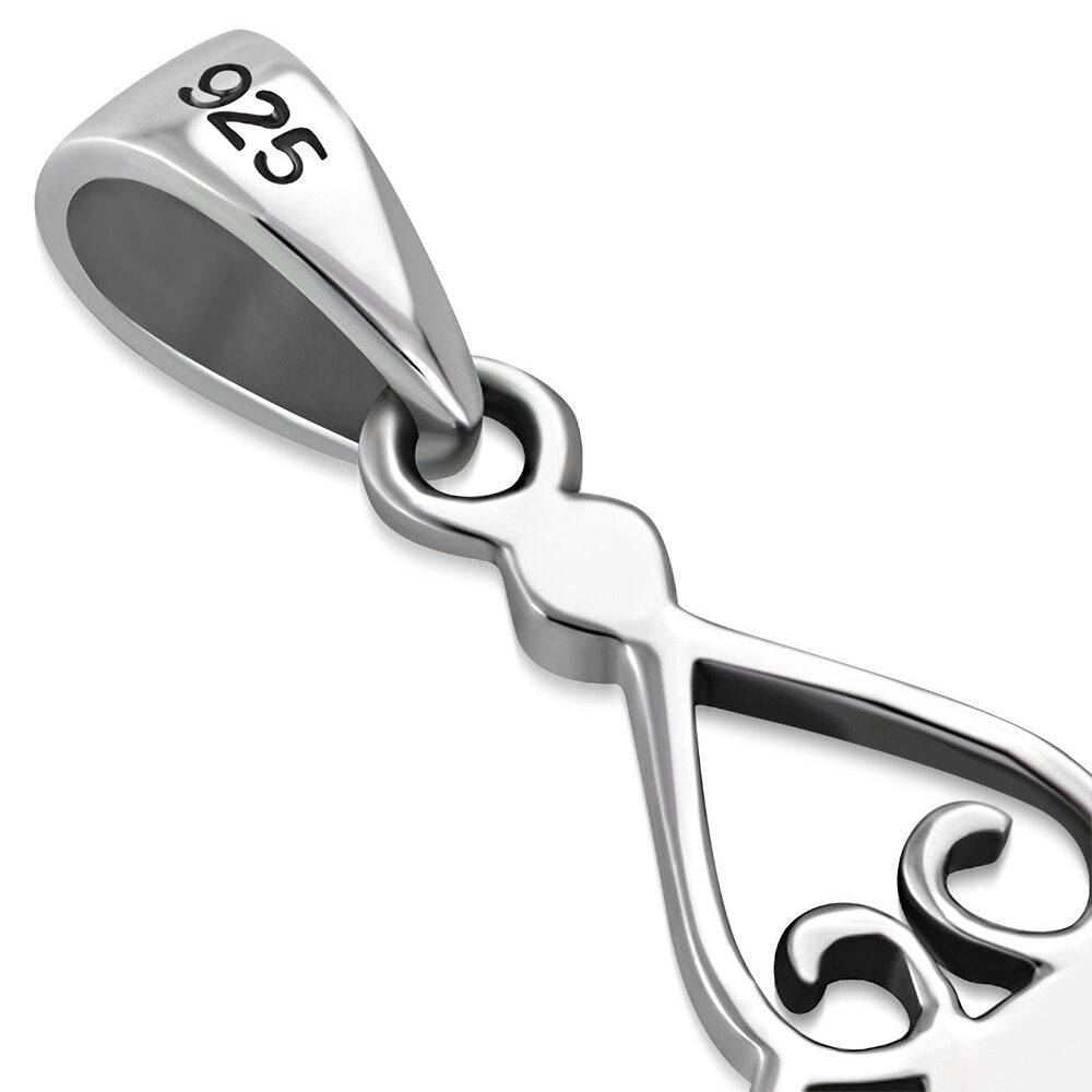 Contemporary Stone Pendant- Simple Flower with Black Onyx