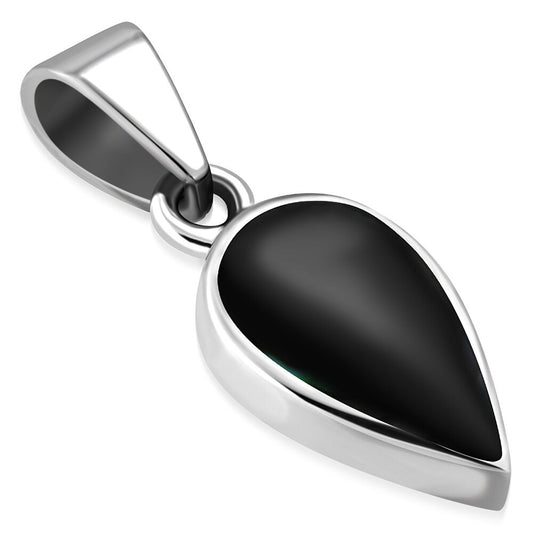 Contemporary Stone Pendant- Wee Drop with Black Onyx