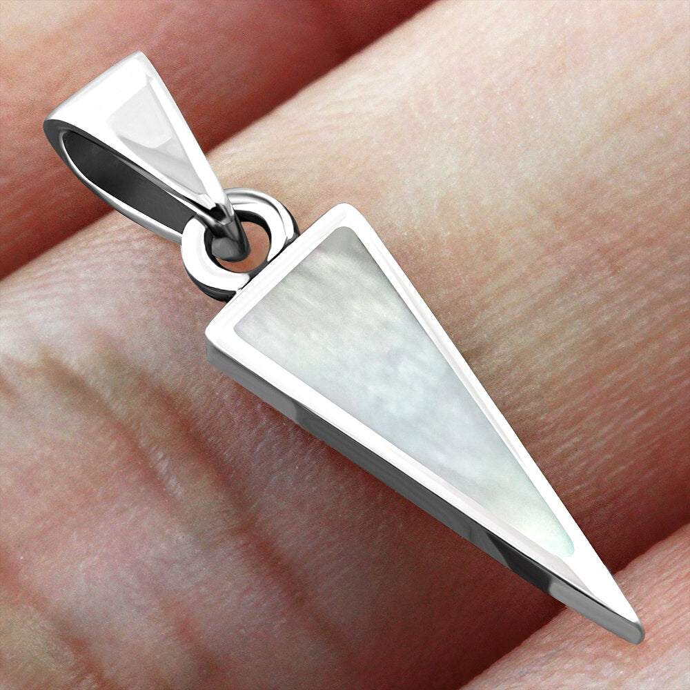 Contemporary Stone Pendant - Icicle with Mother of Pearl