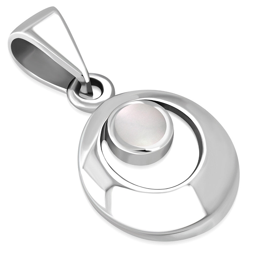 Contemporary Stone Pendant - Lunar Trace with Mother of Pearl