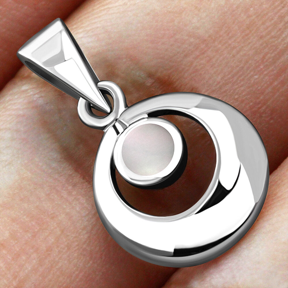 Contemporary Stone Pendant - Lunar Trace with Mother of Pearl