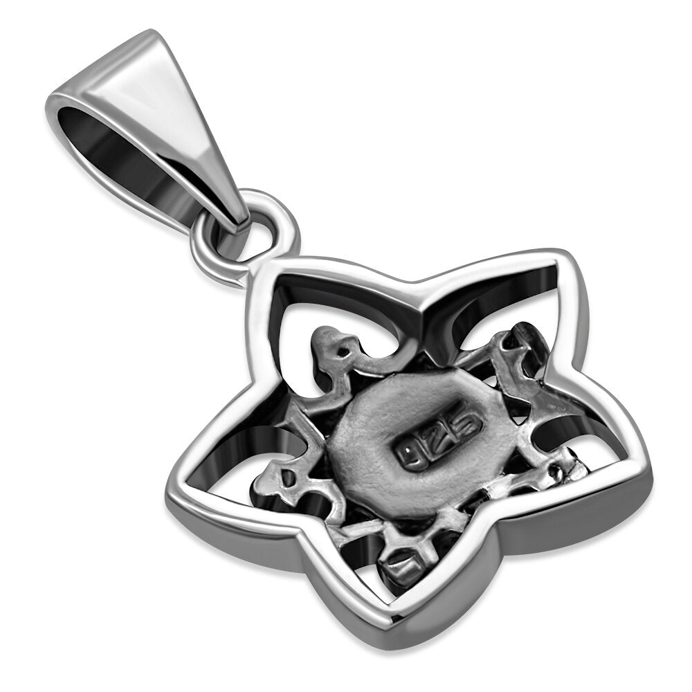 Scottish Marble Pendant - Flower with Lace Petals