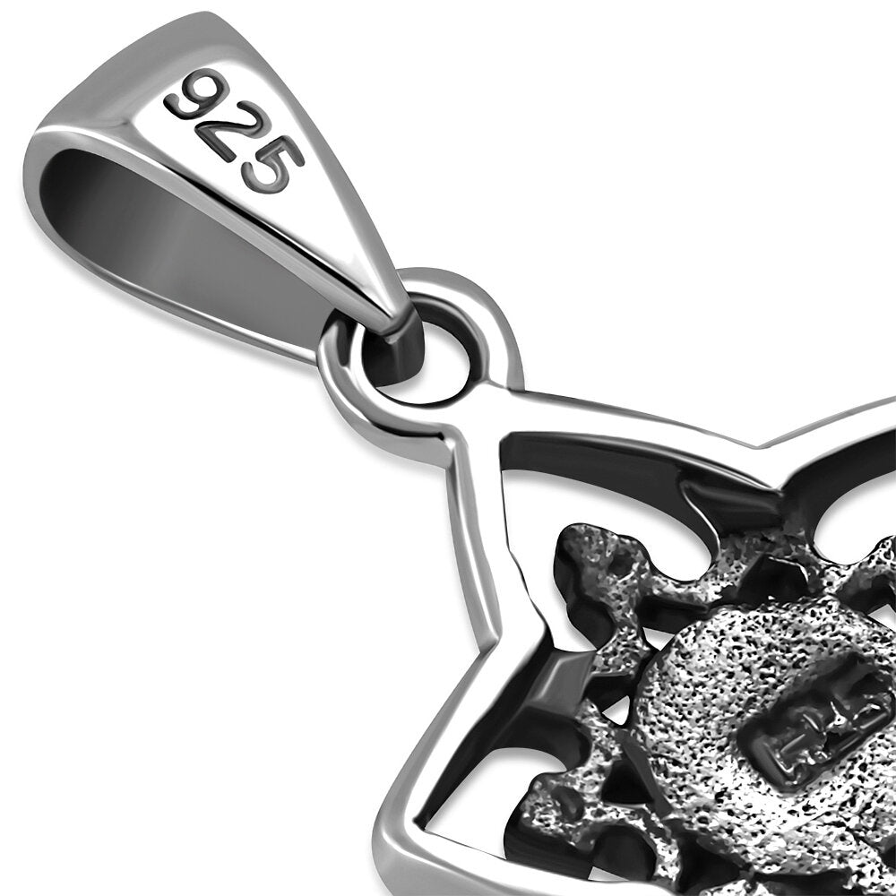 Contemporary Stone Pendant- Flower with Lace Petals with Abalone Shell