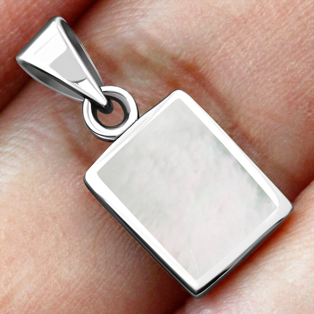 Contemporary Stone Pendant - Rectangle with Mother of Pearl