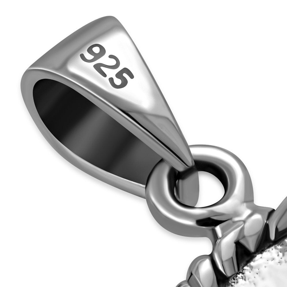 Contemporary Stone Pendant- Vintage Frame with Abalone Shell