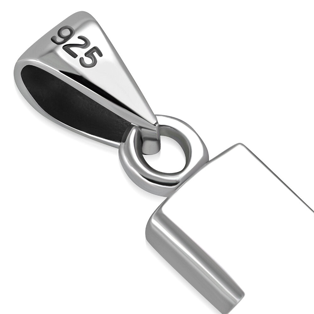 Contemporary Stone Pendant- Blocked Sleek Cross with Abalone Shell