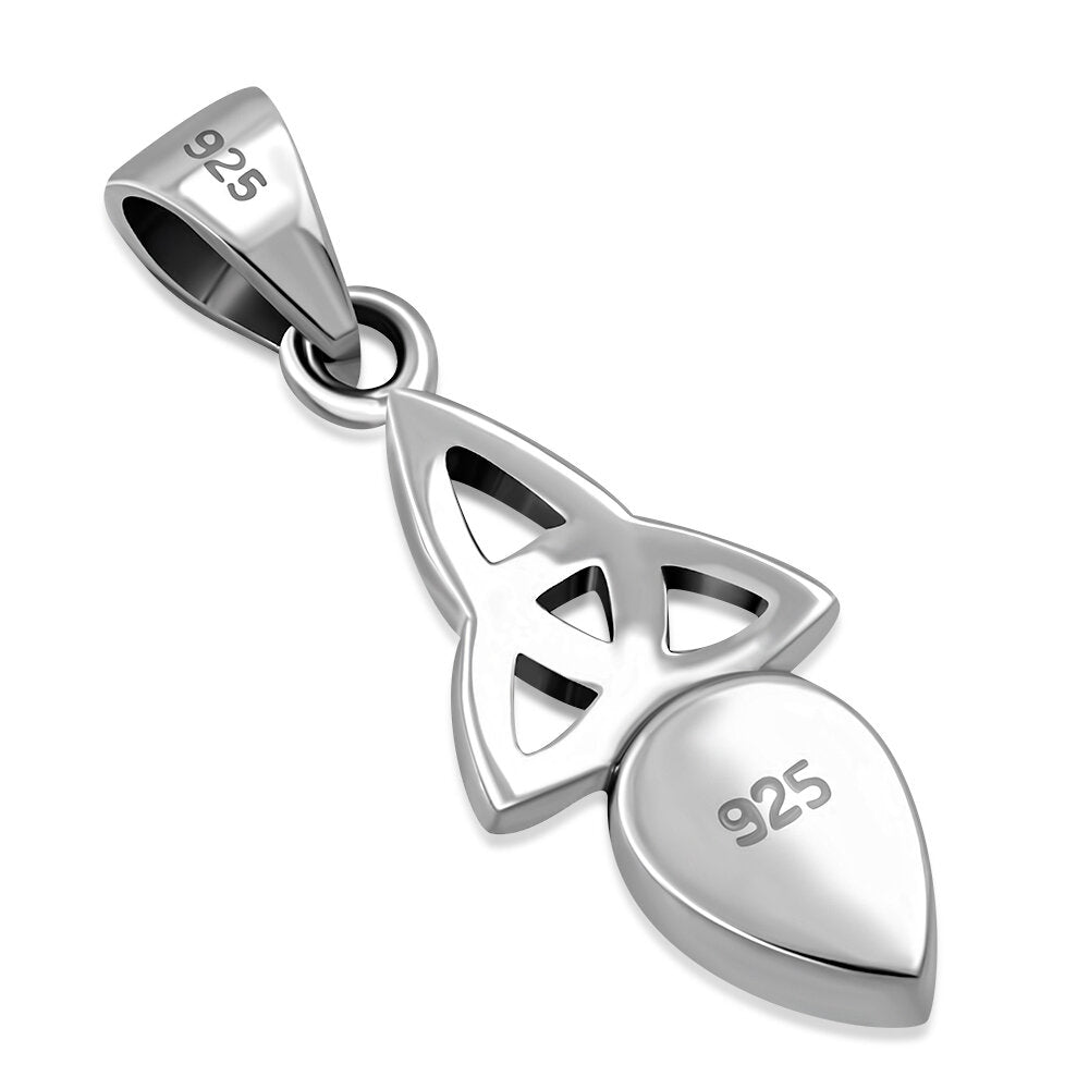 Scottish Marble Pendant - Triquetra Teardrop