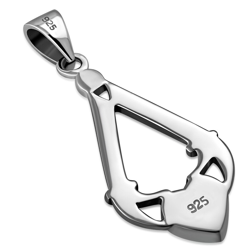 Claddagh Pendant - Claddagh Hands to Heart with Abalone Shell